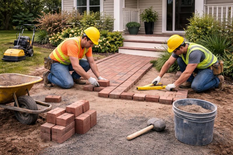 Brick Hardscaping Installation in West Hartford, CT